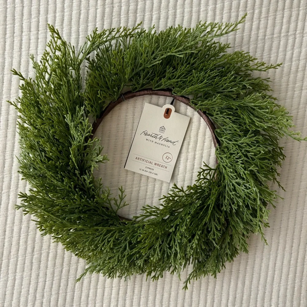 Hearth & Hand with Magnolia Artificial Cypress Wreath 12